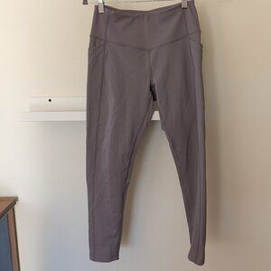 Nordstrom Zella Womens Small High Waist 7/8 Crop Leggings Gray Grey Pockets